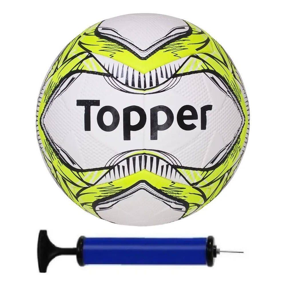 Bola Futebol Society Topper + C/Bomba Amarelo