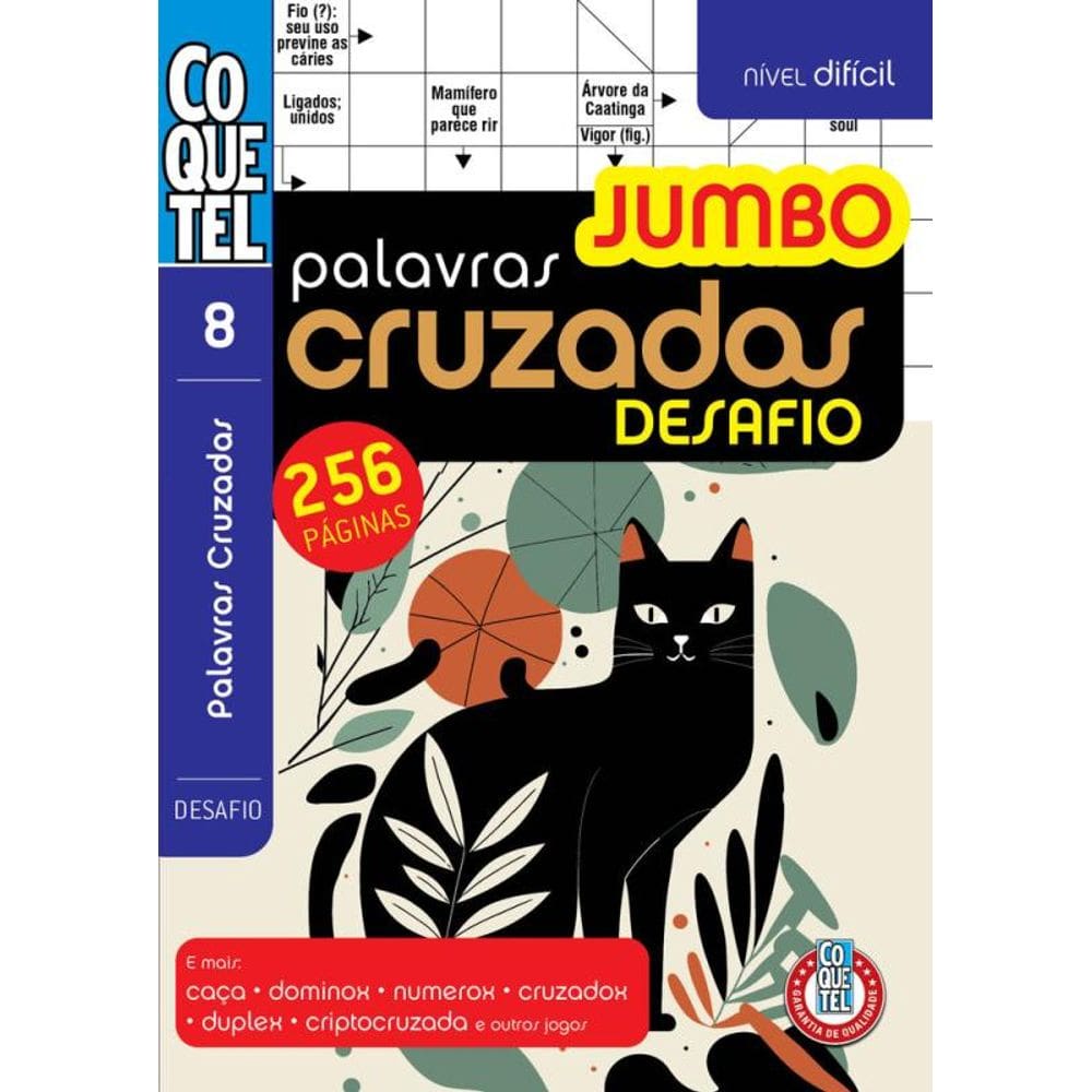 Livro Coquetel Palavras-Cruzadas Jumbo Desafio 8