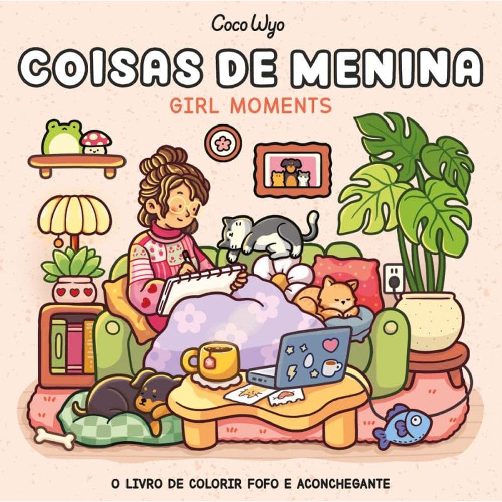Coisas de menina (Girl Moments) – livro de colorir Coco Wyo com ilustrações inéditas