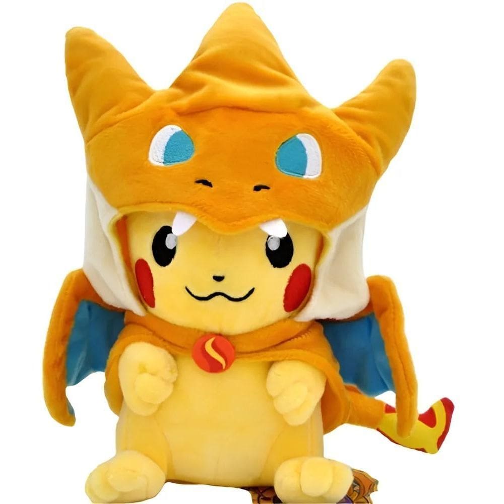 Pikachu Mega Charizard Y Pelúcia Pokemon Cosplay Roupa 22Cm