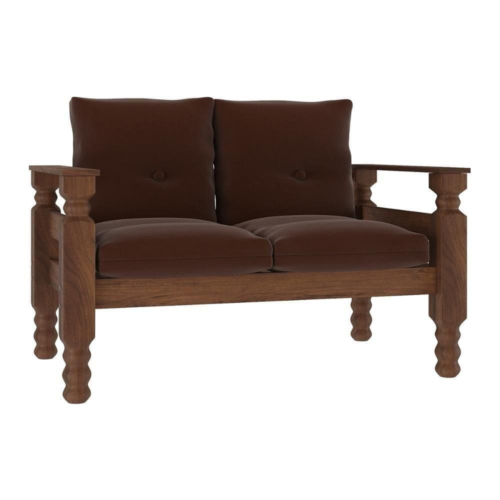Namoradeira 2 Lugares Madeira Maciça Liz Multimóveis Cr7002 Marrom