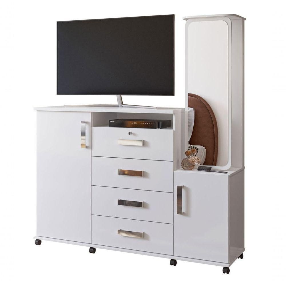 Cômoda Copacabana Branco Brilho - Lukaliam Móveis