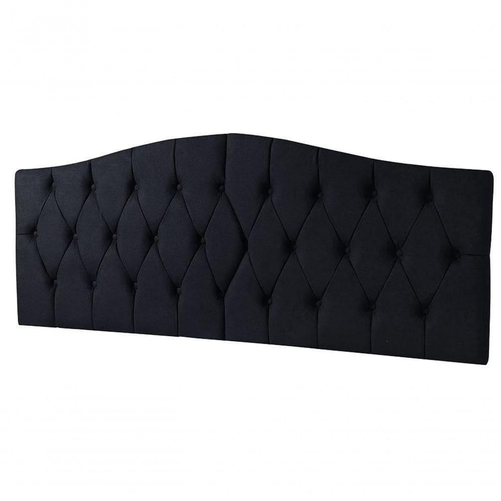 Cabeceira Estofada Queen Bahamas Suede Preto - Criativa Estofados