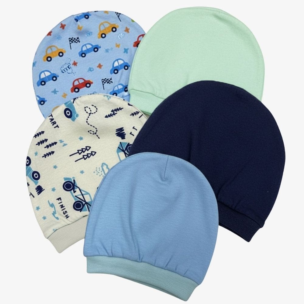 Kit 4 Toucas Bebê Recém-Nascido – Gorro Antialérgico Macio e Seguro para Menino e Menina Estampas Divertidas