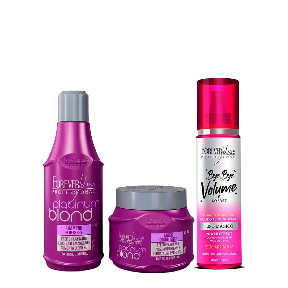 Forever Liss Bye Bye Volume e Kit Matizador Platinum