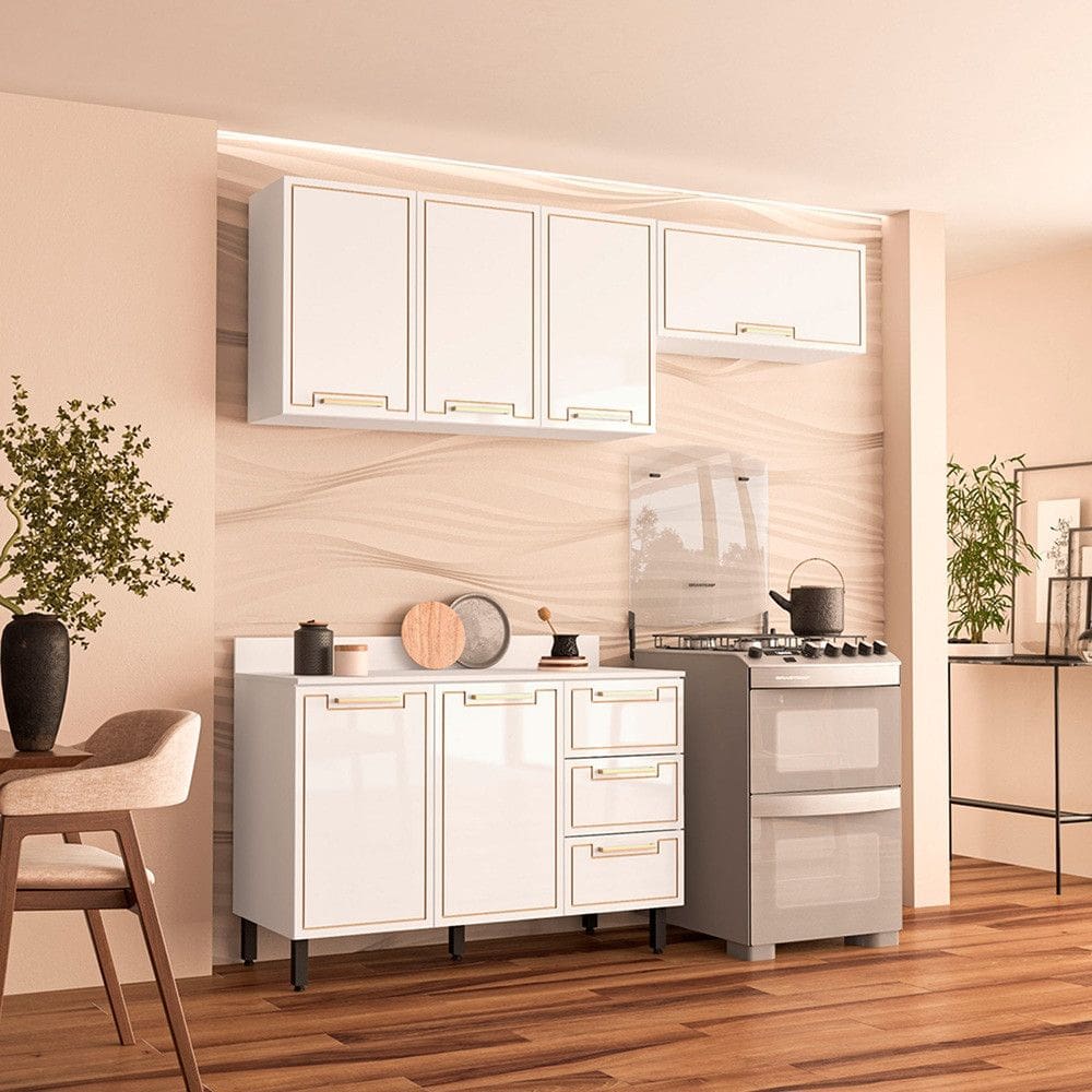 Cozinha Modulada 3 Pecas com Tampo Amara Politorno Moveis