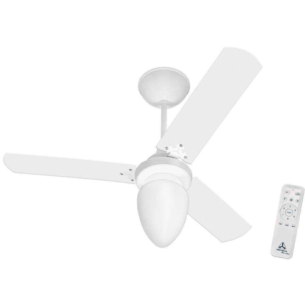 Ventilador de Teto Silencioso 3 Pás 55W Com Controle Remoto Globo Pêra Venti Delta