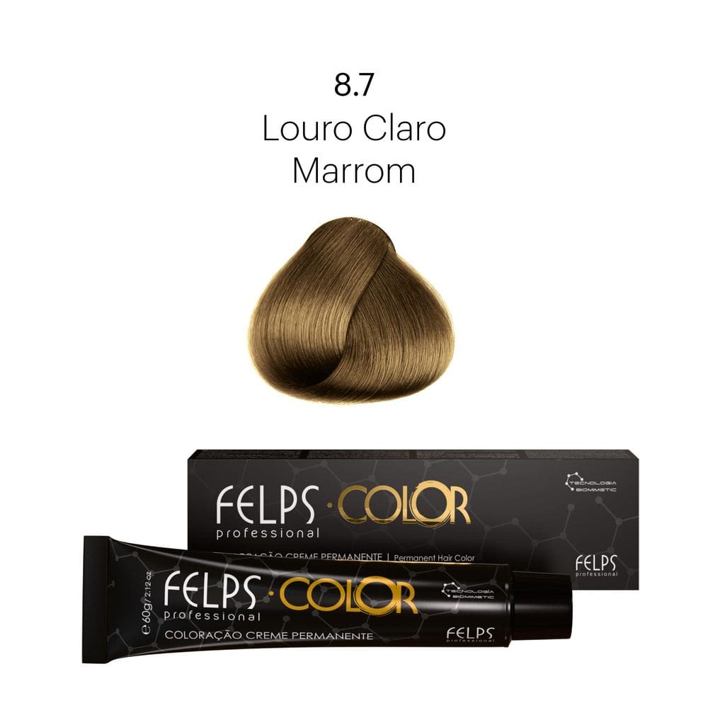 Coloração Profissional  Felps Color Louro Claro Marrom 8.7 - 60g