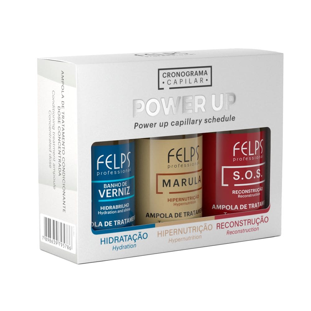 Ampolas de Cronograma Capilar 3 em 1 Felps Professional - 3x15mL