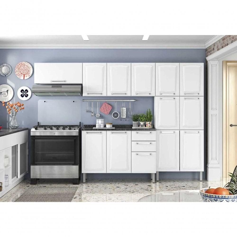 Cozinha Completa Branca Em Aço 4 Peças Tarsila