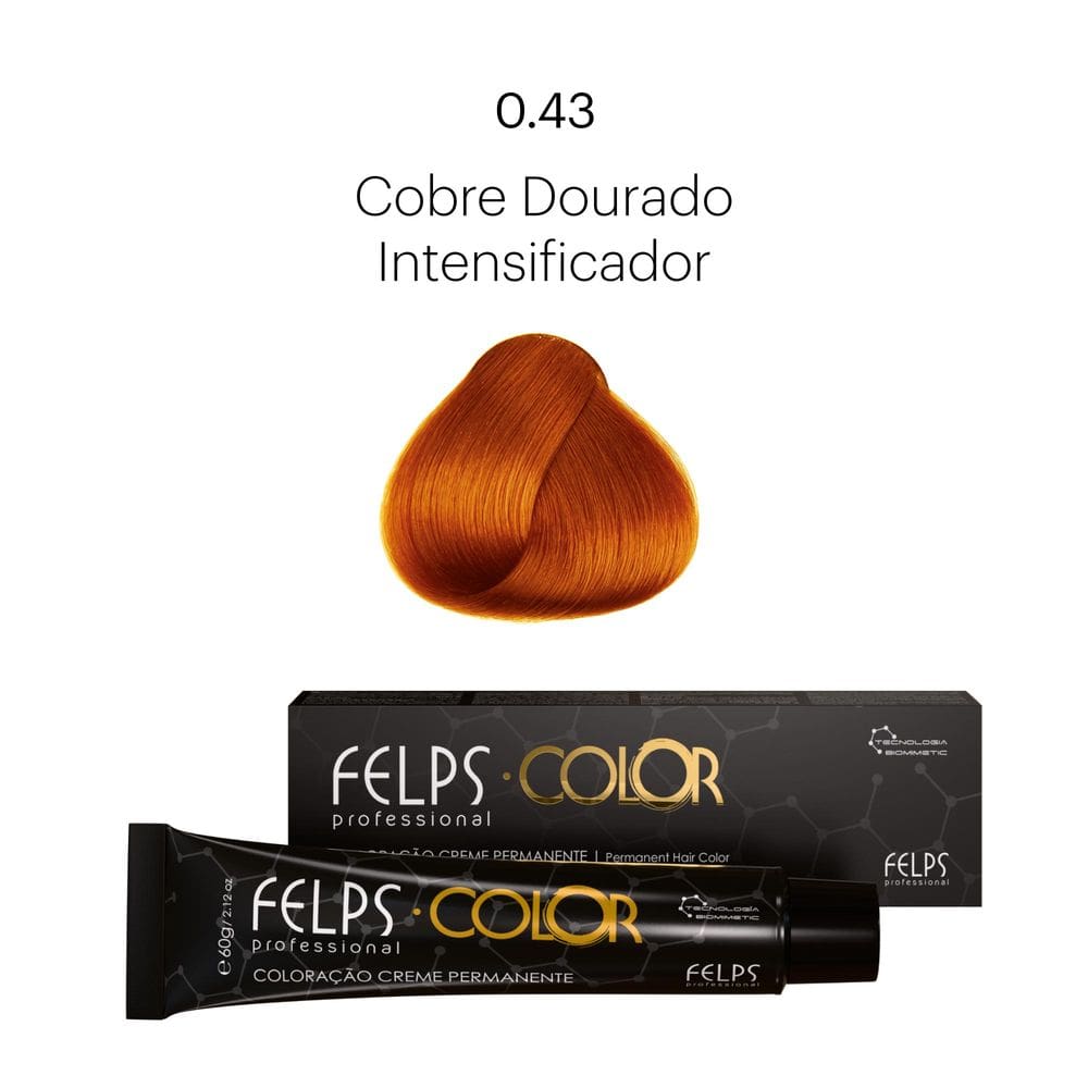 Coloração Profissional  Felps Color Cobre Dourado Intensificador 0.43 - 60g