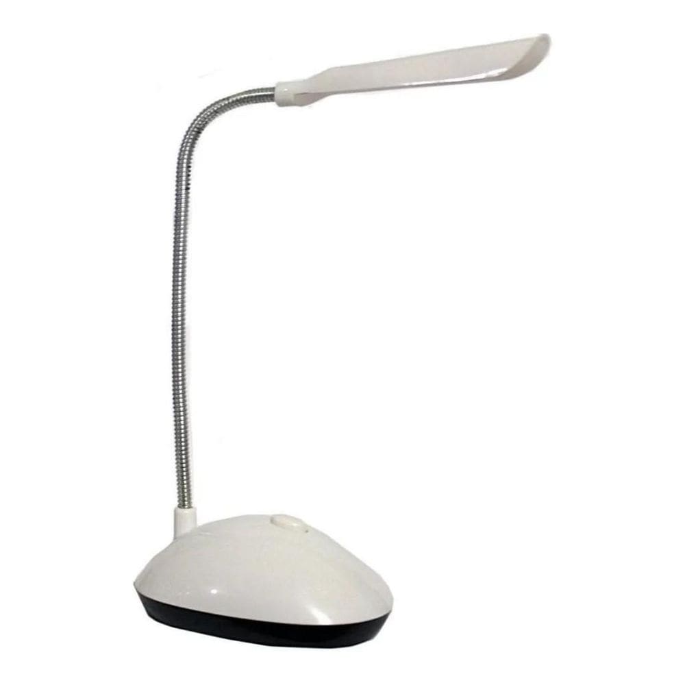 Luminária Mesa Mini Flexível Led Leitura Branca 28cm