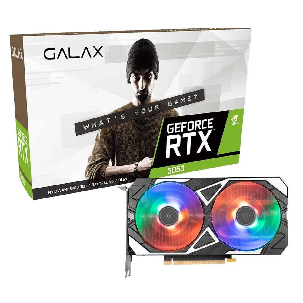 Placa De Vídeo Galax Nvidia Rtx 3050 8Gb Gddr6 128Bit