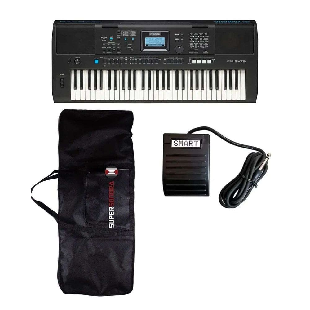 Kit Teclado Yamaha PSR-E483 + Capa + Pedal Sustain