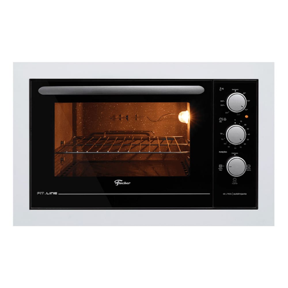 Forno Elétrico de Embutir 48L Fischer com Grill e Timer Fit Line 34493-95483 Branco 110V