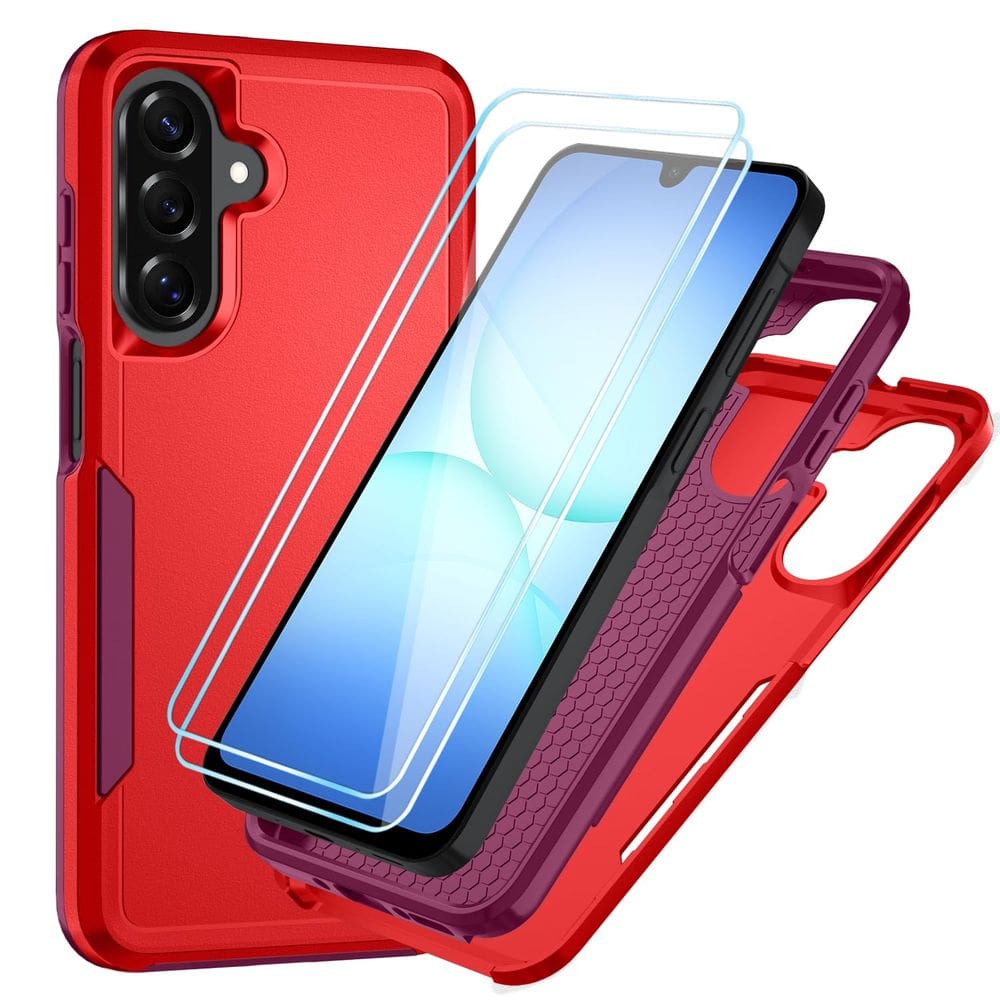 Capa Suncasetor para Samsung Galaxy A17 5G Vermelha com 2 Protetores de Tela HD