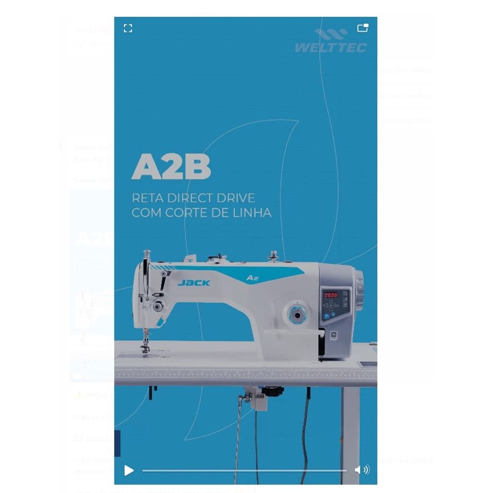 Costura Reta Direct Drive Com Corte Jack  A2B -220V
