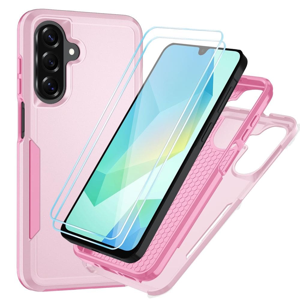 Capa Suncasetor para Samsung Galaxy A16 5G Rosa com Protetores de Tela