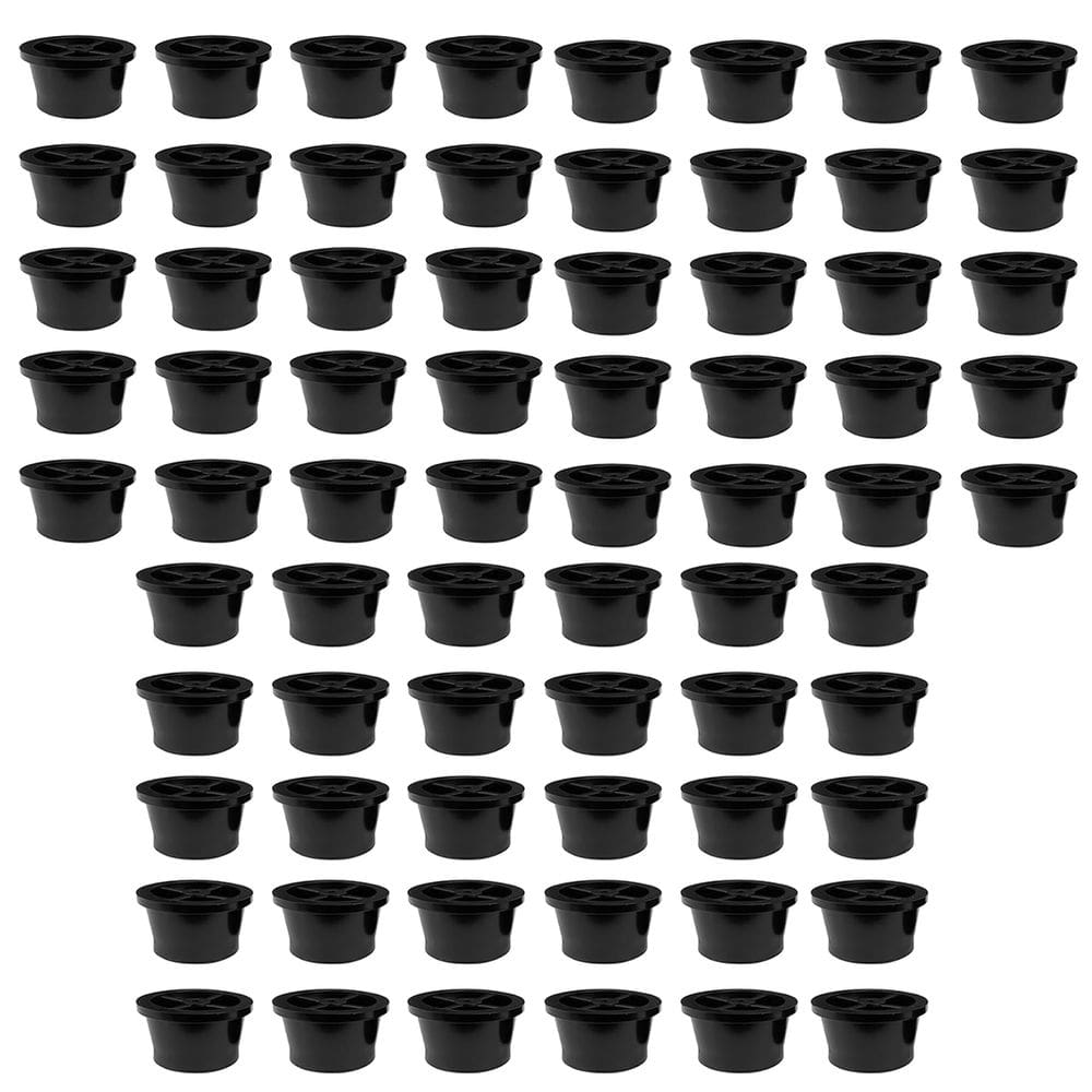 50  Pés Sapata Para Móveis Plástico Preto 2cm - Sofá, Puffs