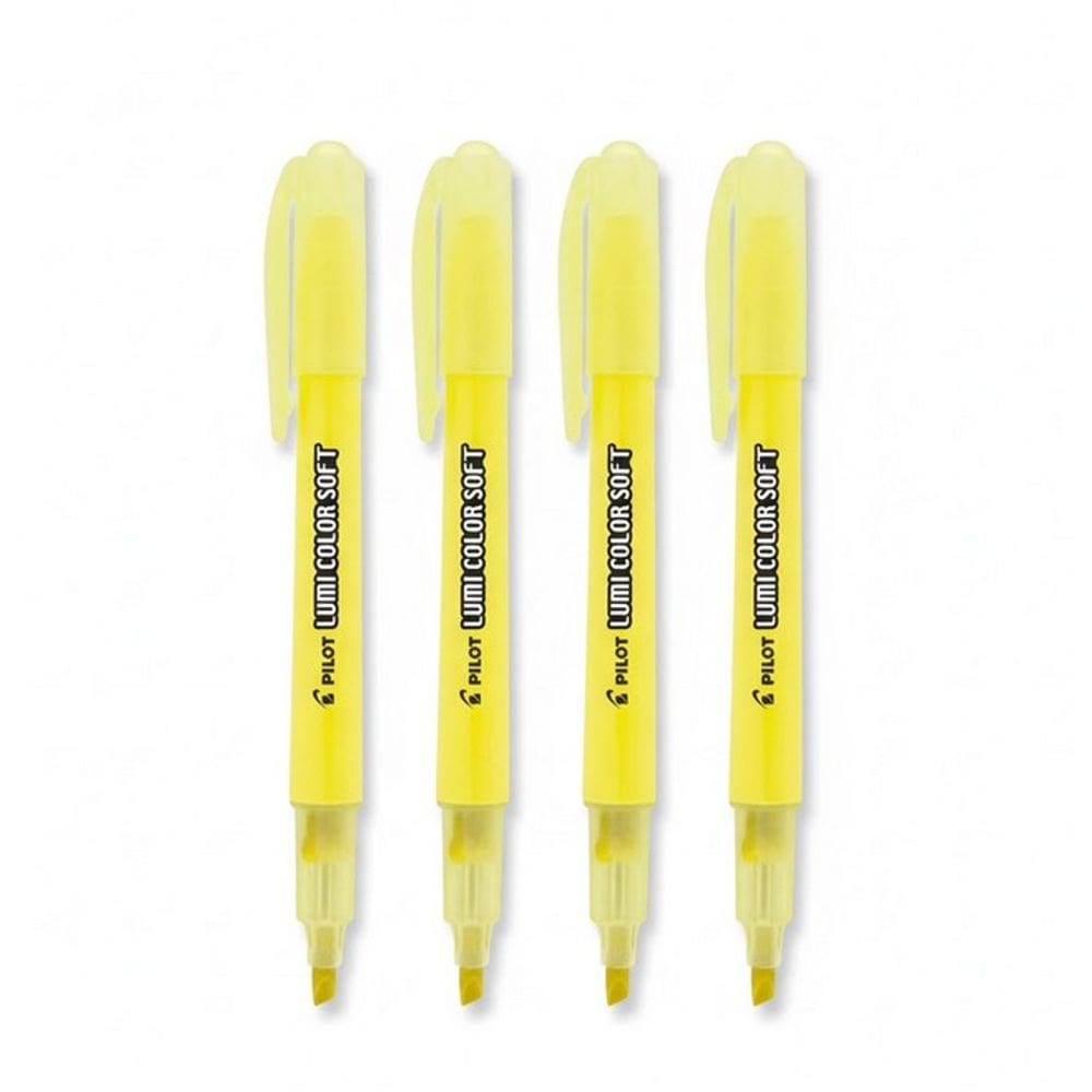Kit 4 Marca Texto Amarelo Fluorescente Pilot
