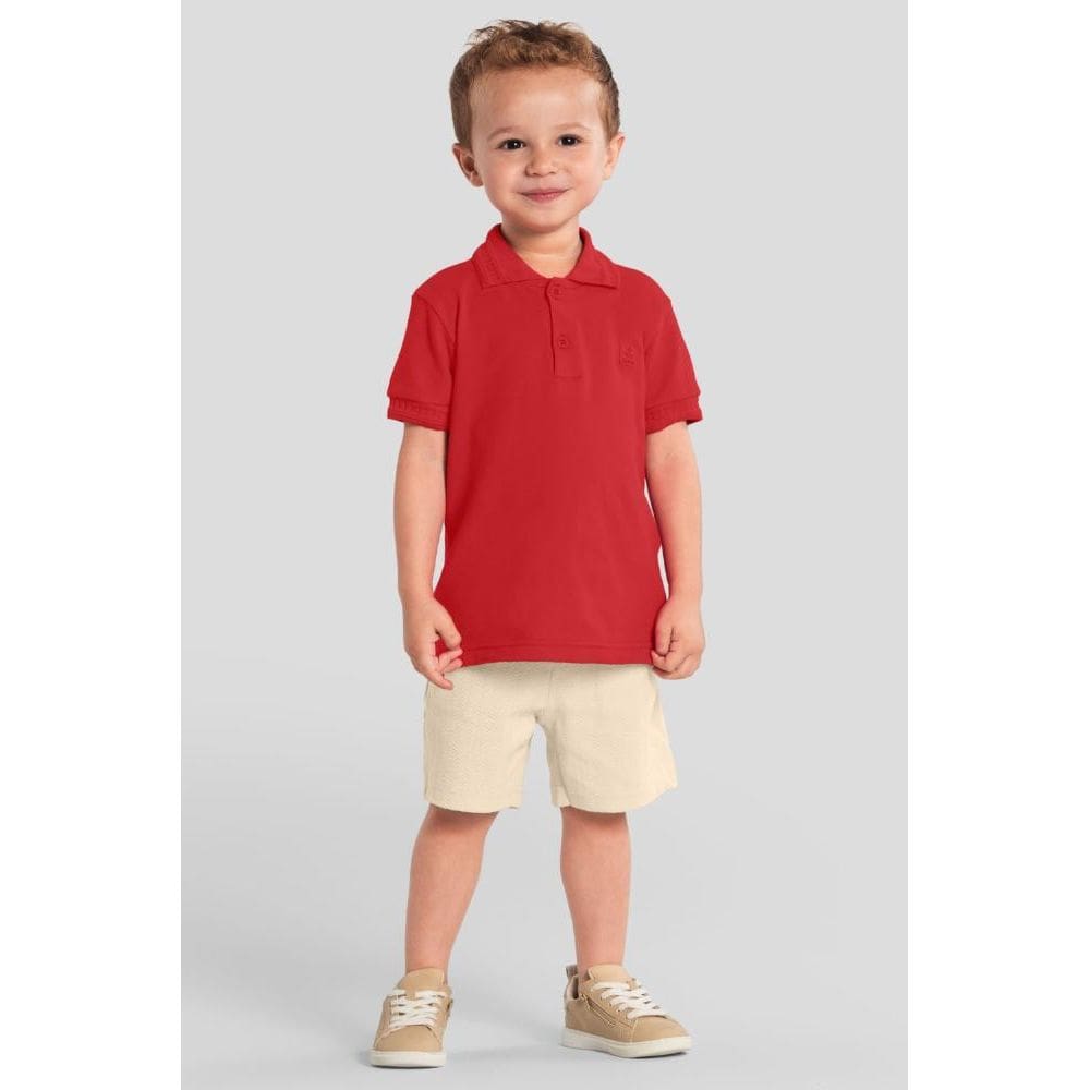 Camisa polo infantil menino em piquet Mundi
