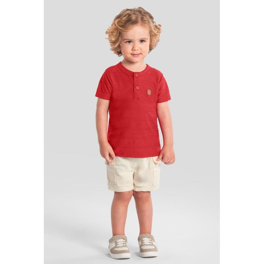 Camiseta infantil menino texturizada Mundi