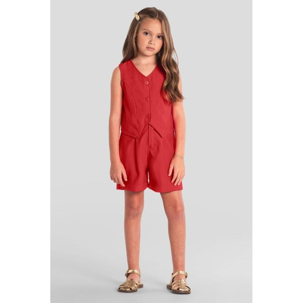 Conjunto infantil menina com colete Mundi