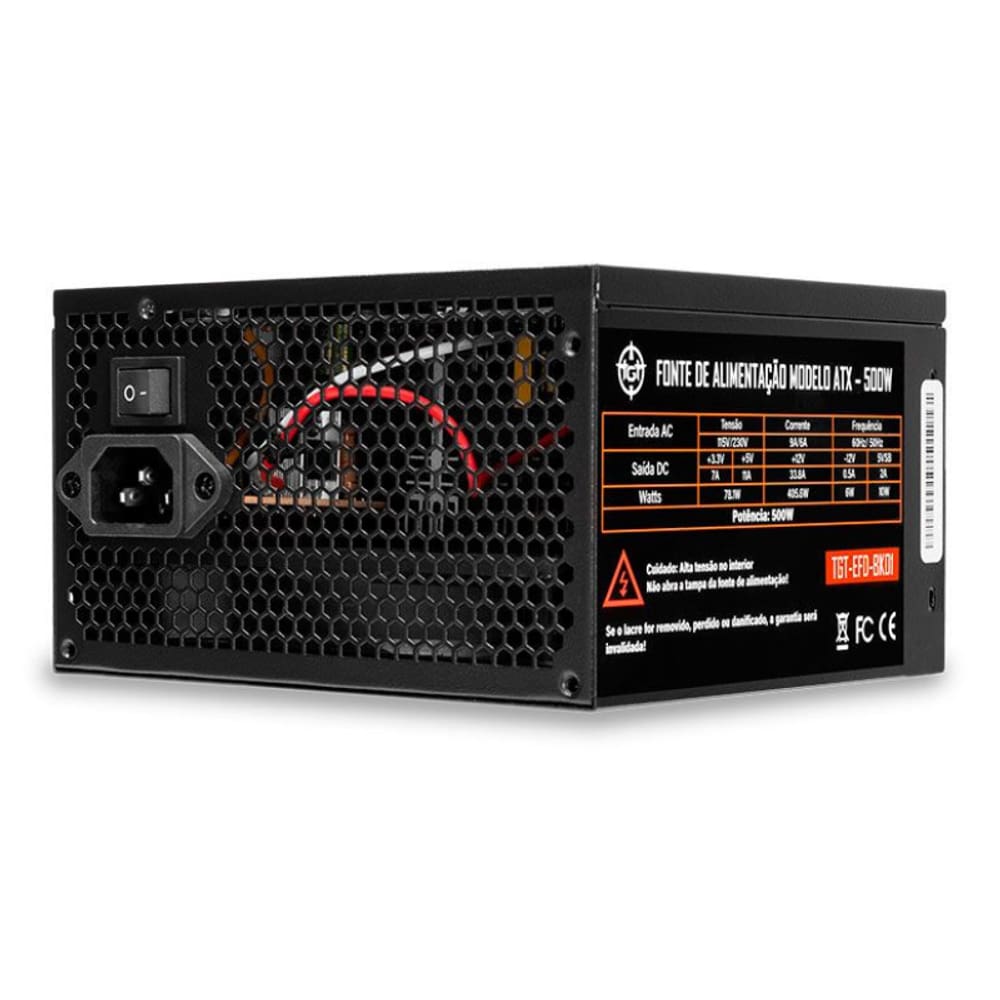 Fonte TGT Enfield 500W ATX 2.31 Bivolt 12V Preto - TGT-EFD-BK01