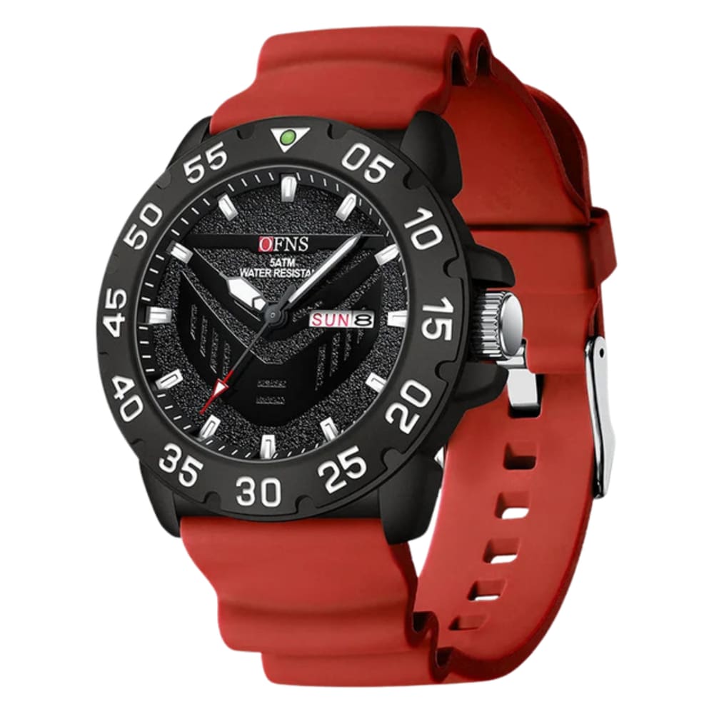 Relógio à prova d`água, clássico, com data dupla ofns