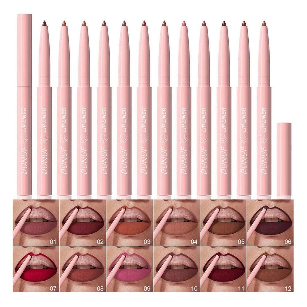 Kit 12 Lápis Delineador Labial Veludo Fosco Vermelho Batom