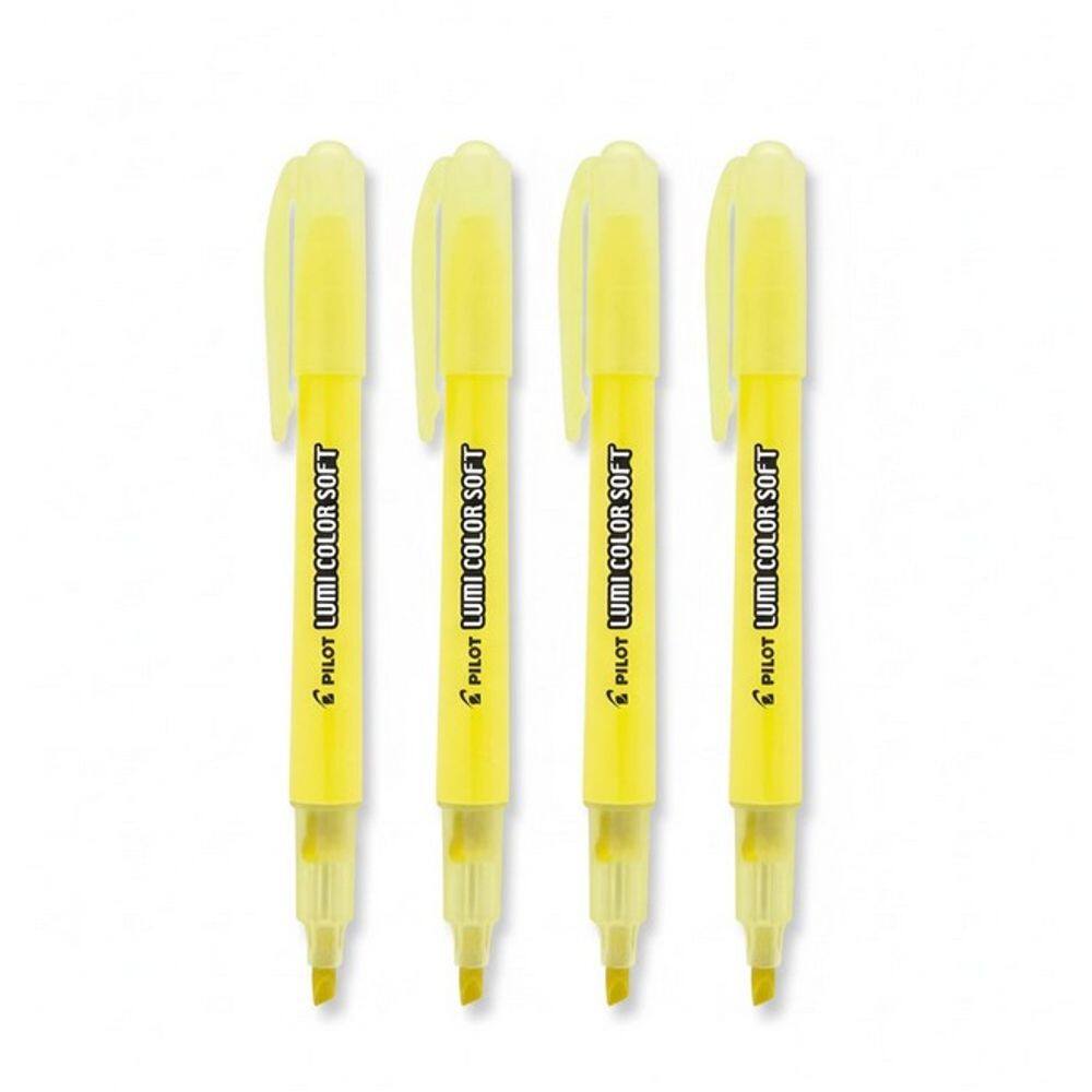 Caneta Marcadora de Textos e Páginas Pilot Amarela Kit 4 Und
