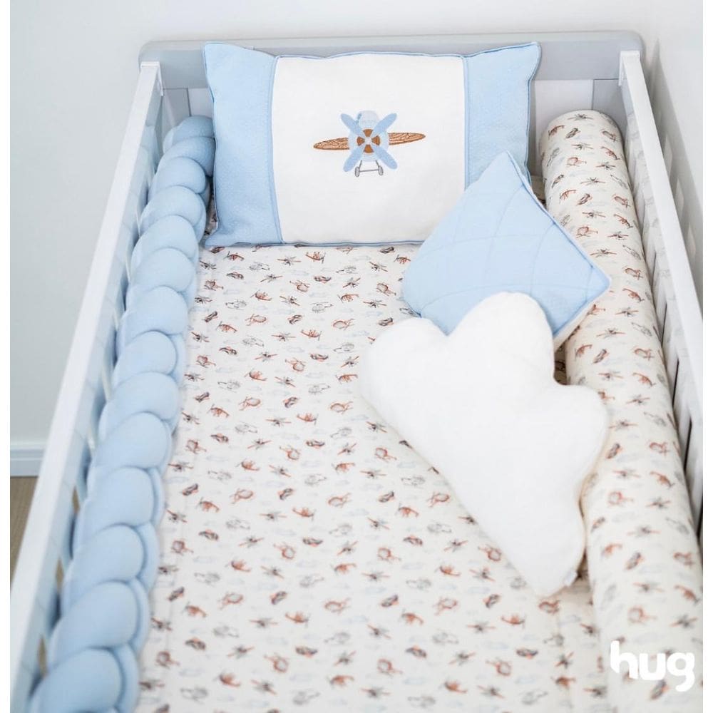 Kit Berço 9 Peças Avioes Azul Mistico - Hug