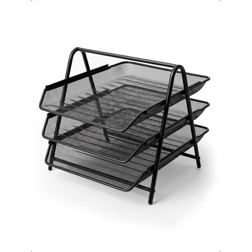 Suporte Organizador De Mesa Escritório Documentos 3 Bandejas