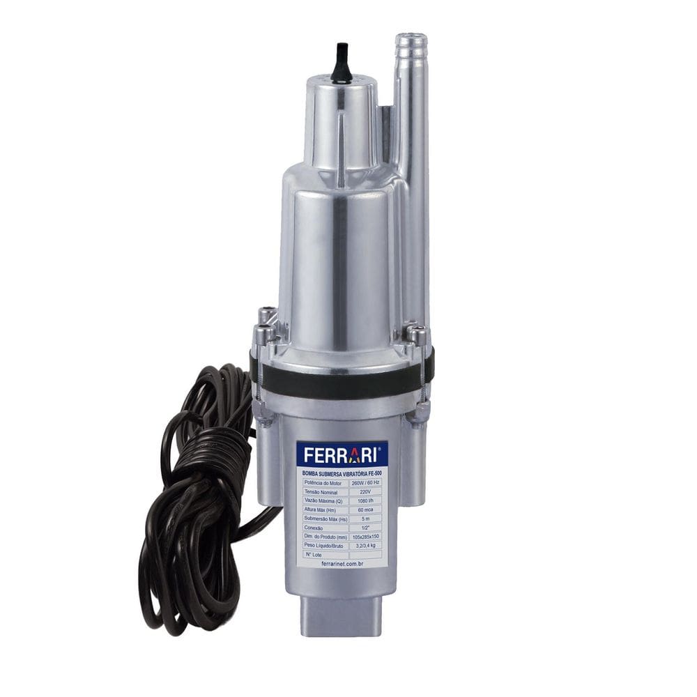 Bomba Submersível Vibratoria Fe-500 60 Mca 260W 127V Ferrari