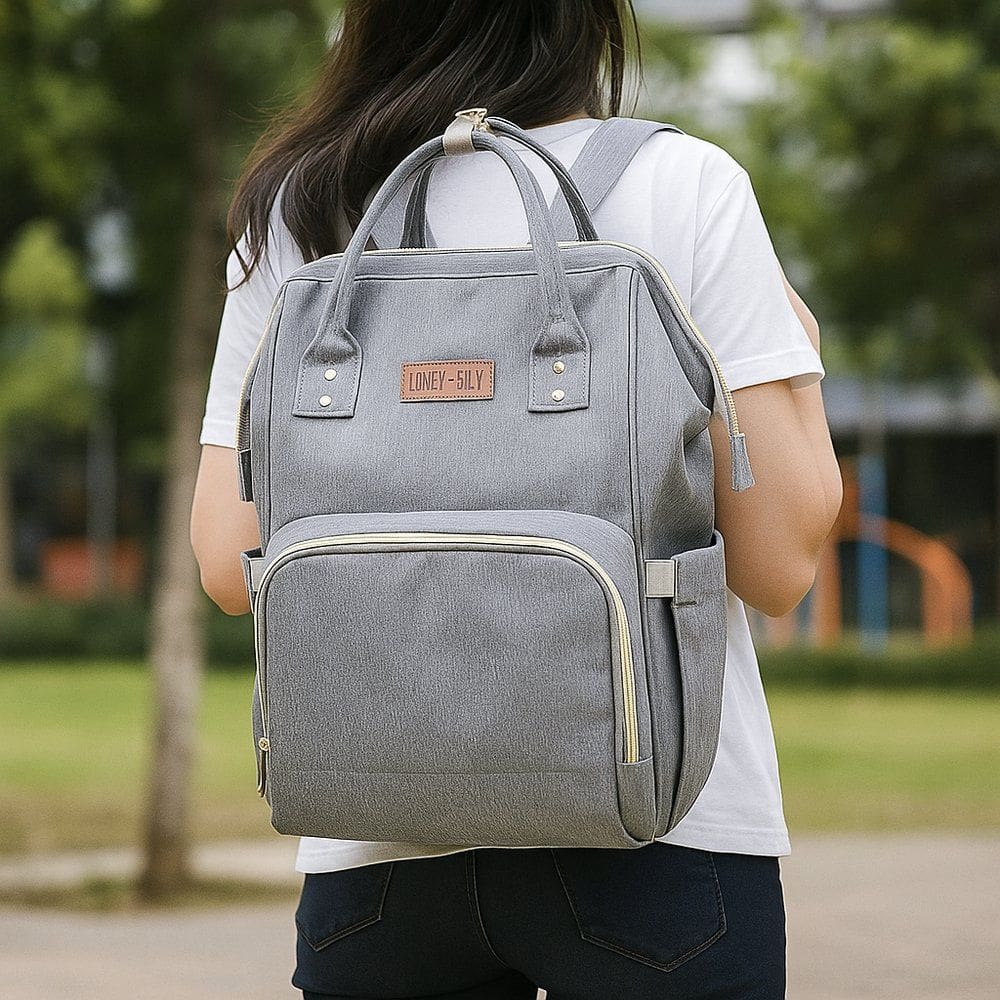 Mochila maternidade Bebê - Cinza