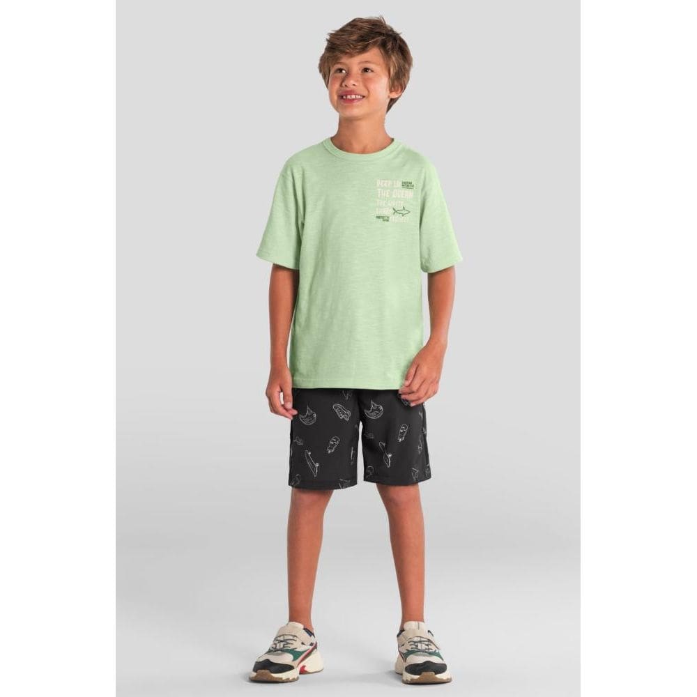 Camiseta infantil menino de tubarão Brandili