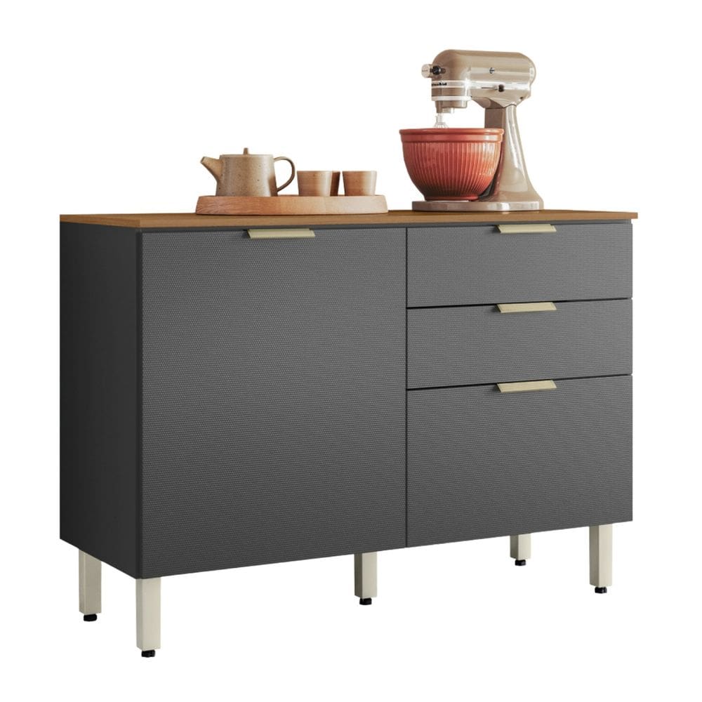 Balcão de Cozinha 1,20m 2 Portas 2 Gavetas Alba