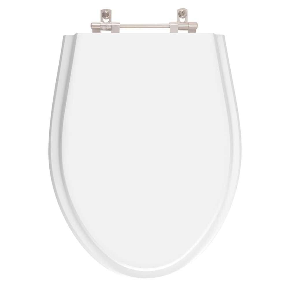 Assento Sanitário Oval Alongado Branco para vaso Aqualiv