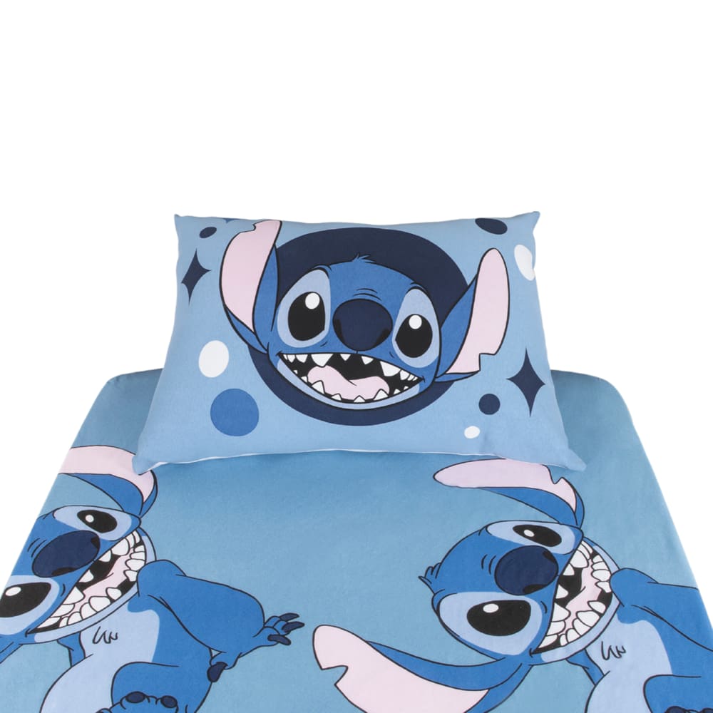Jogo de Cama Infantil Lilo & Stitch Disney Solteiro 2 Peças Lençol com Elástico e Fronha