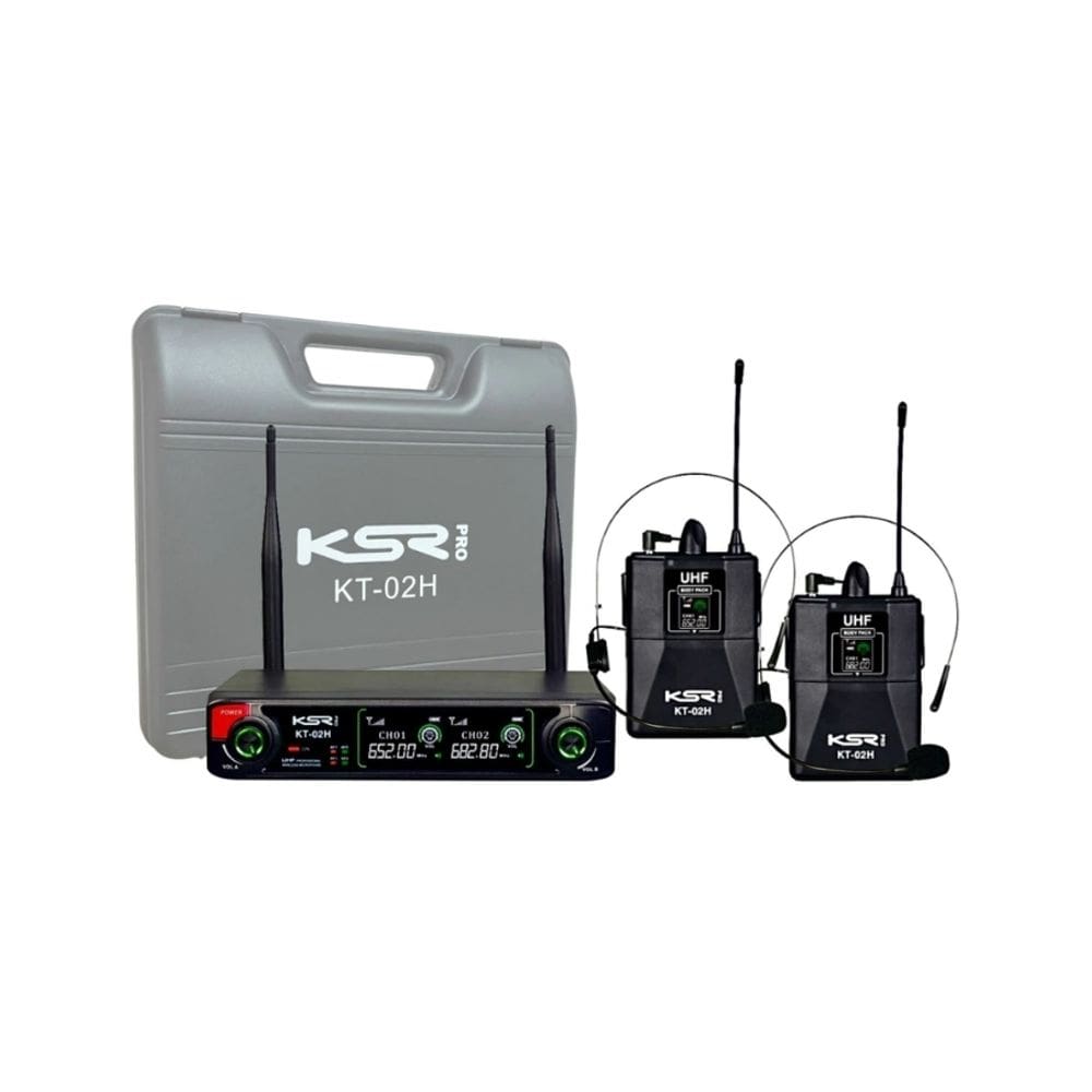 Microfone Sem Fio KSR KT02-H Head + Head (New)