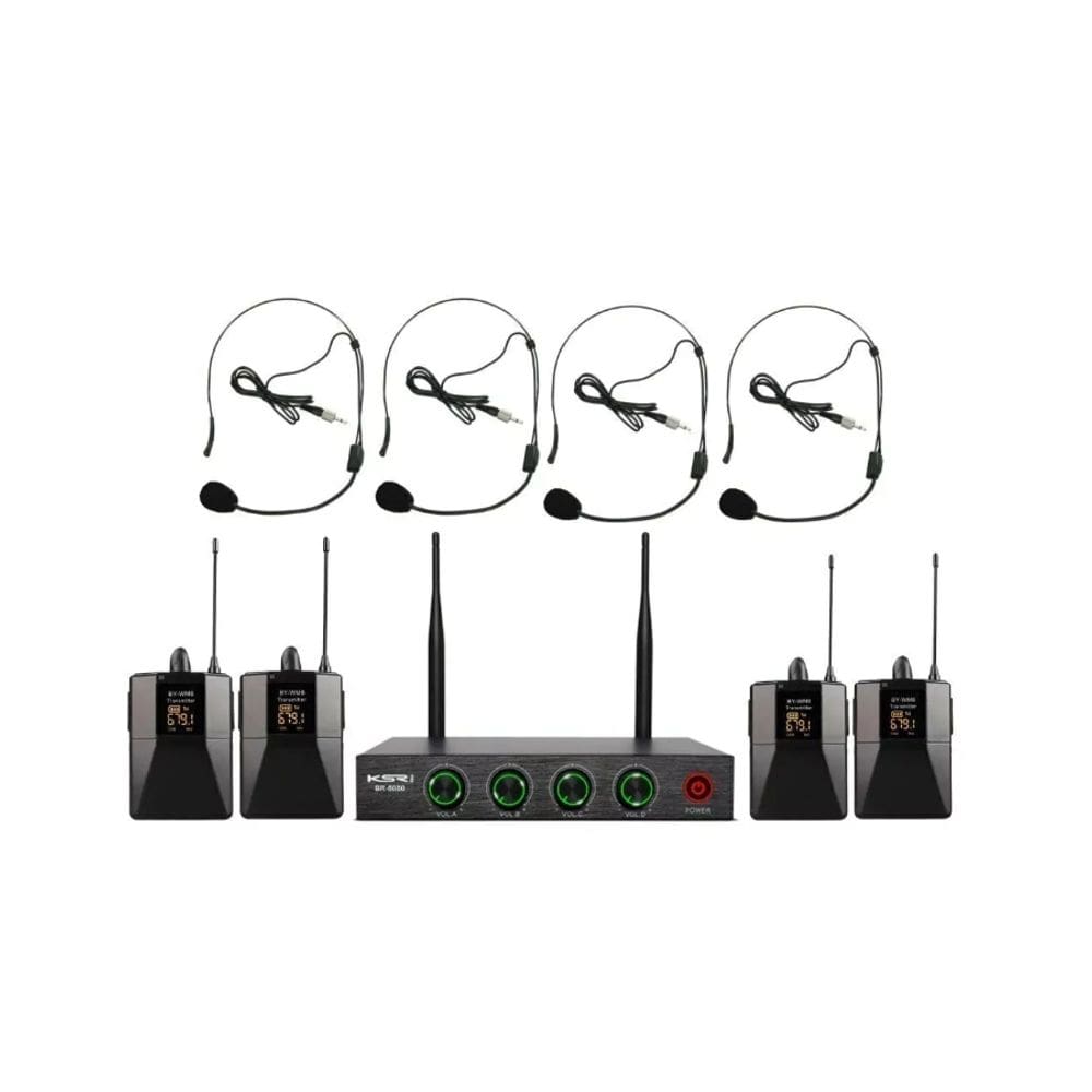 Microfone Sem Fio Headset Quadruplo KSR Pro BR6080H