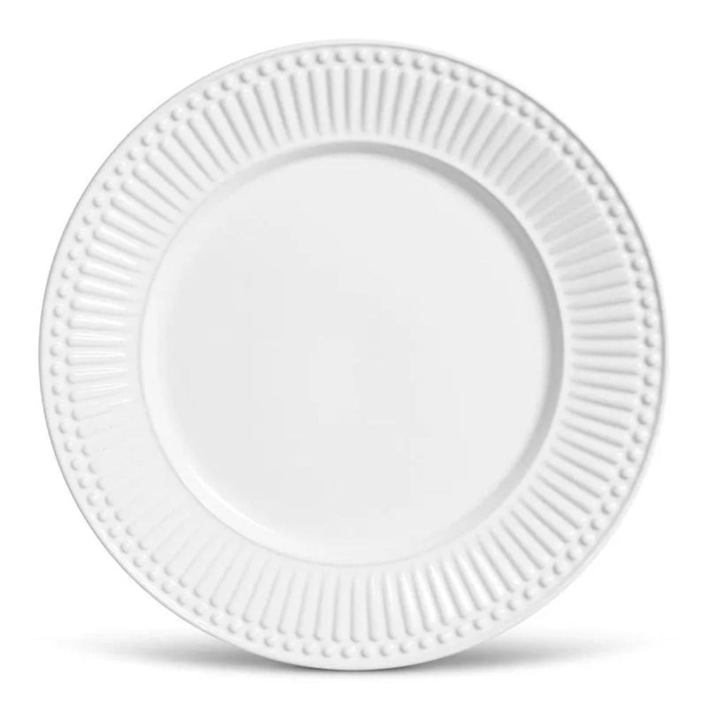 Prato Raso Roma Branco Ø26cm Mesa Posta Porto Brasil