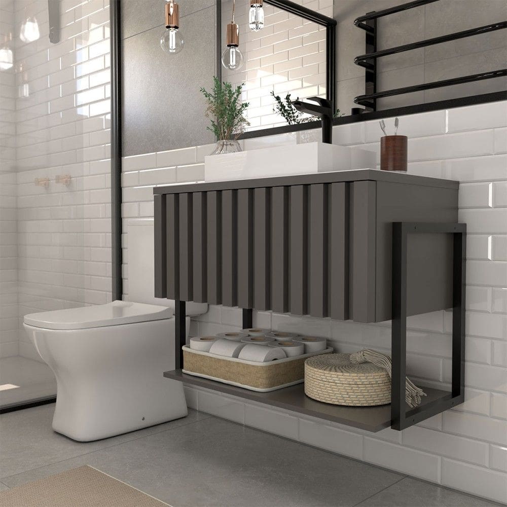 Armário de Banheiro Majestad 80cm 1 Porta 100% Mdf Titanium - Panorama Móveis