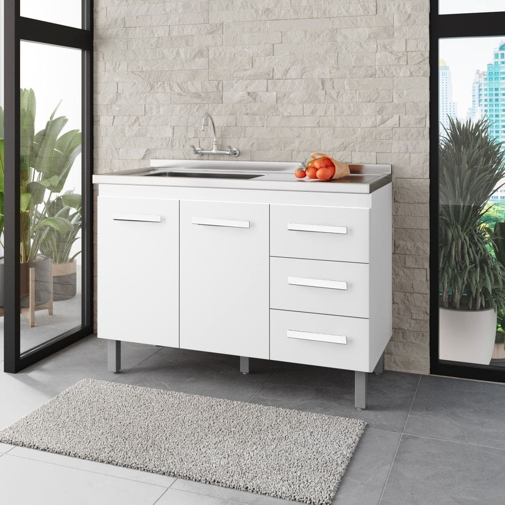 Balcão Para Pia 1,20 Bianca - Branco