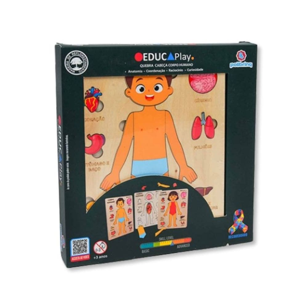 Brinquedo Educativo Quebra Cabeca Corpo Humano - Polibrinq