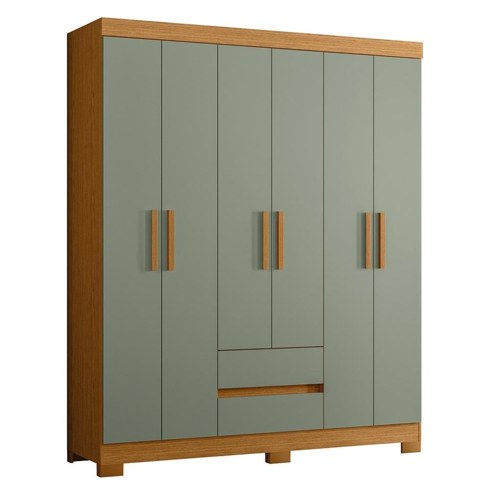 Guarda Roupa Solteiro Olímpia 6 Portas 2 Gavetas - Móveis Albatroz