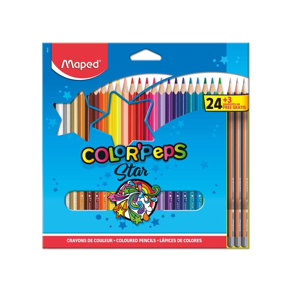 Lápis de Cor Color’Peps Star - 24 Cores - Maped