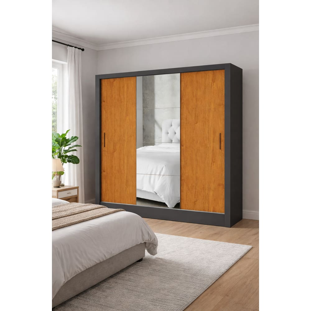 Guarda Roupa com espelho e 3 Portas Sapphire -Grand Line