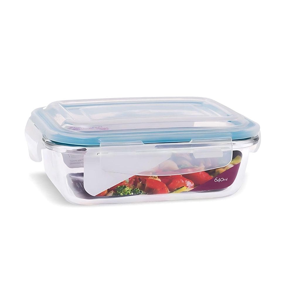 Pote Vidro Retangular 640 Ml Hermético Travas Quality House
