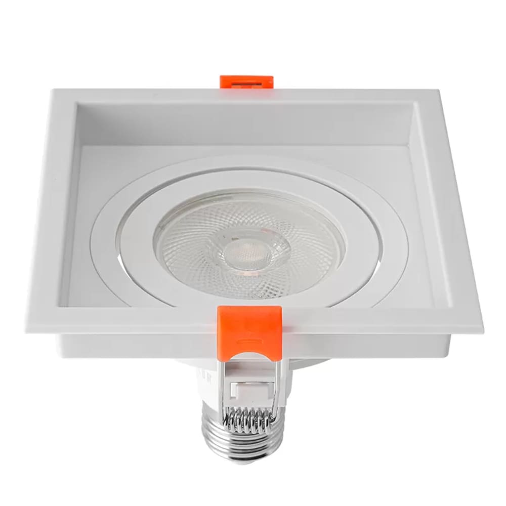 Spot de Embutir Recuado Nordecor Loyo para 1 Lâmpada PAR20 Quadrado Branco